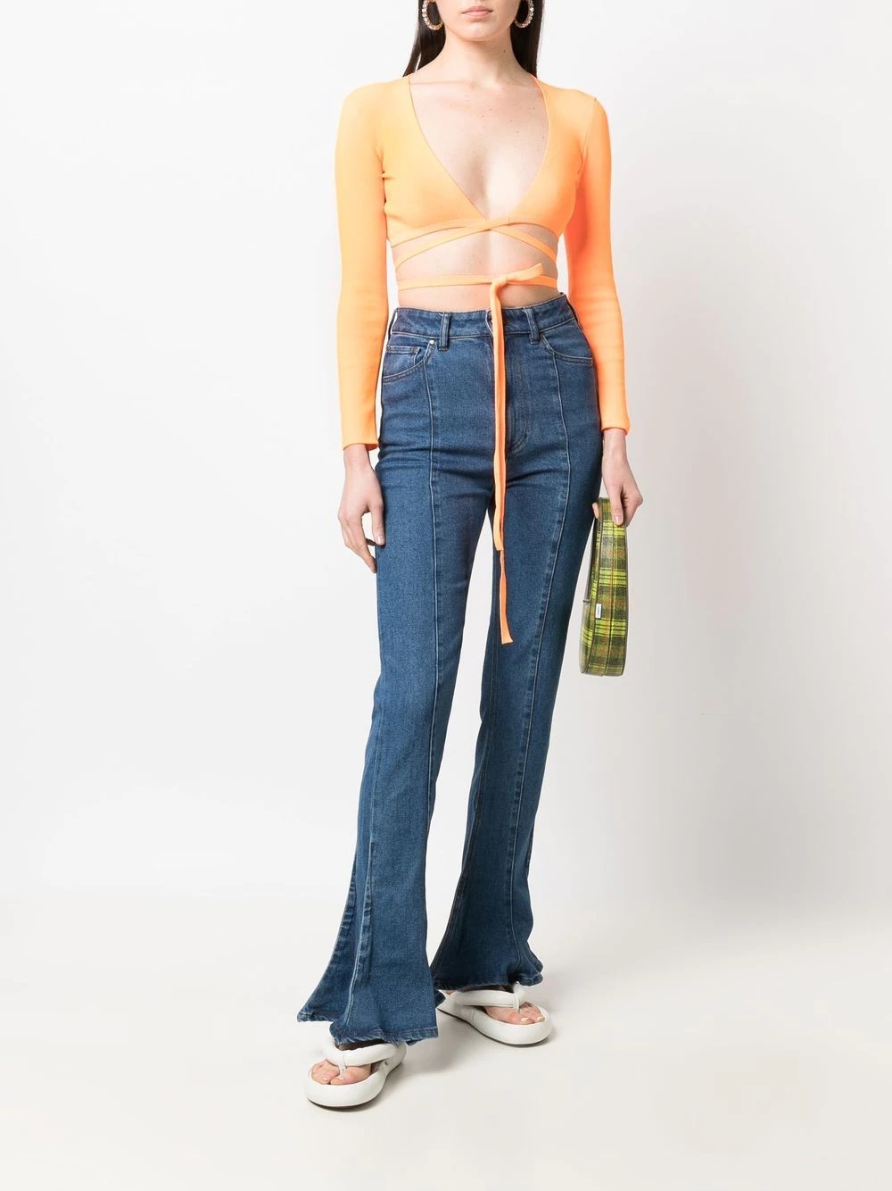 wrap knitted crop top - 2