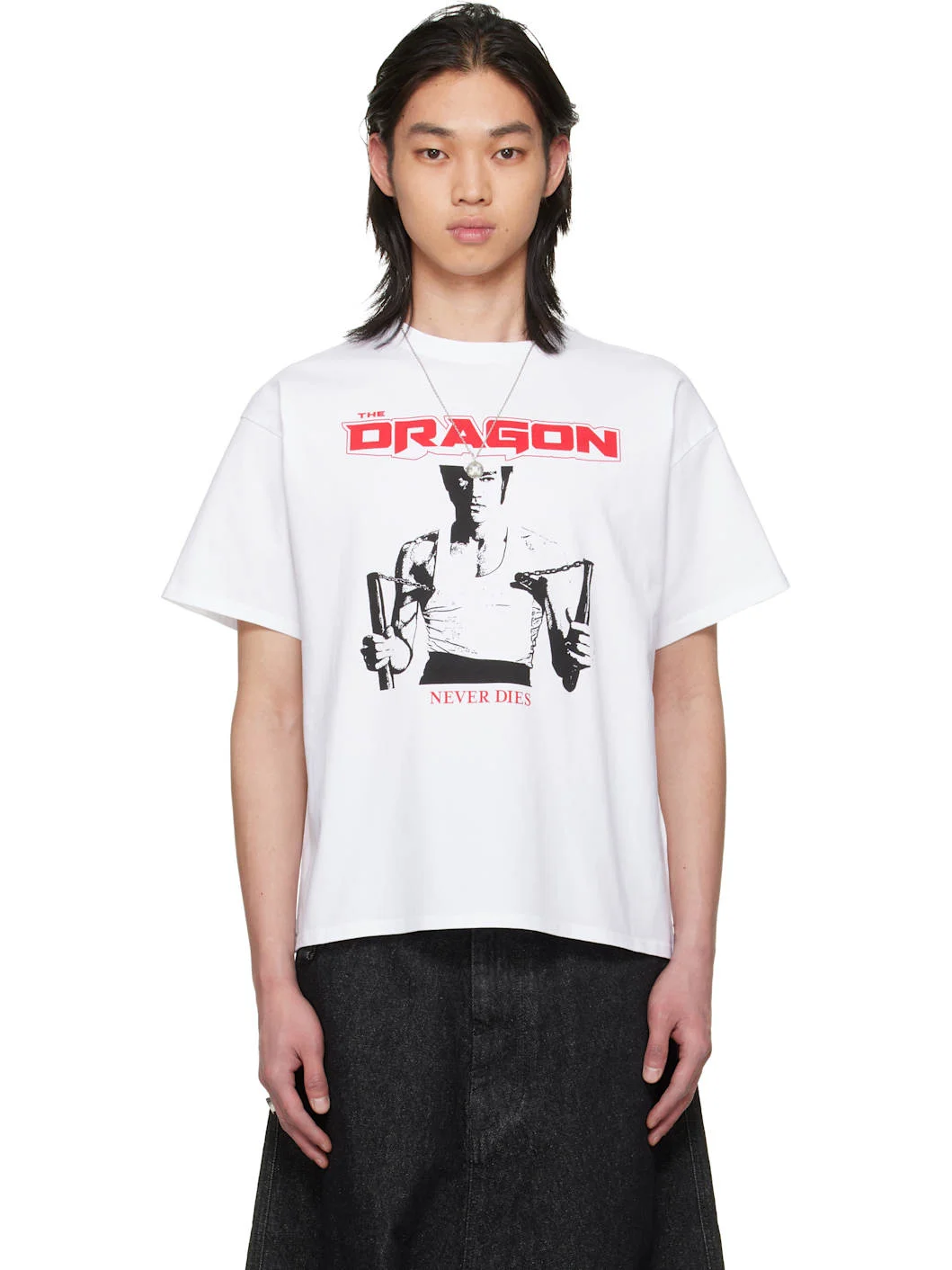 BRUCE LEE x LỰU ĐẠN White Athletic T-shirt - 1