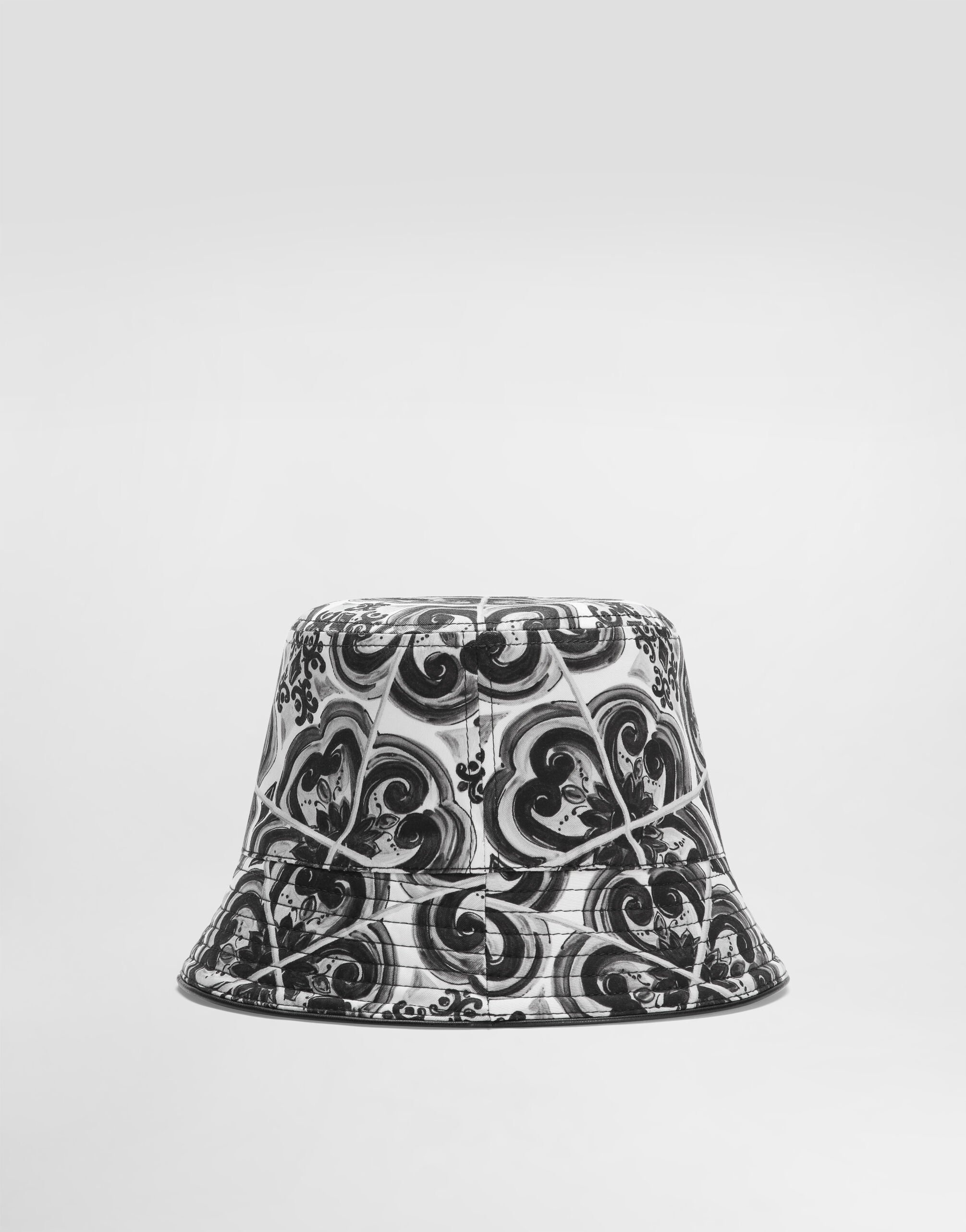 Majolica-print drill bucket hat - 3