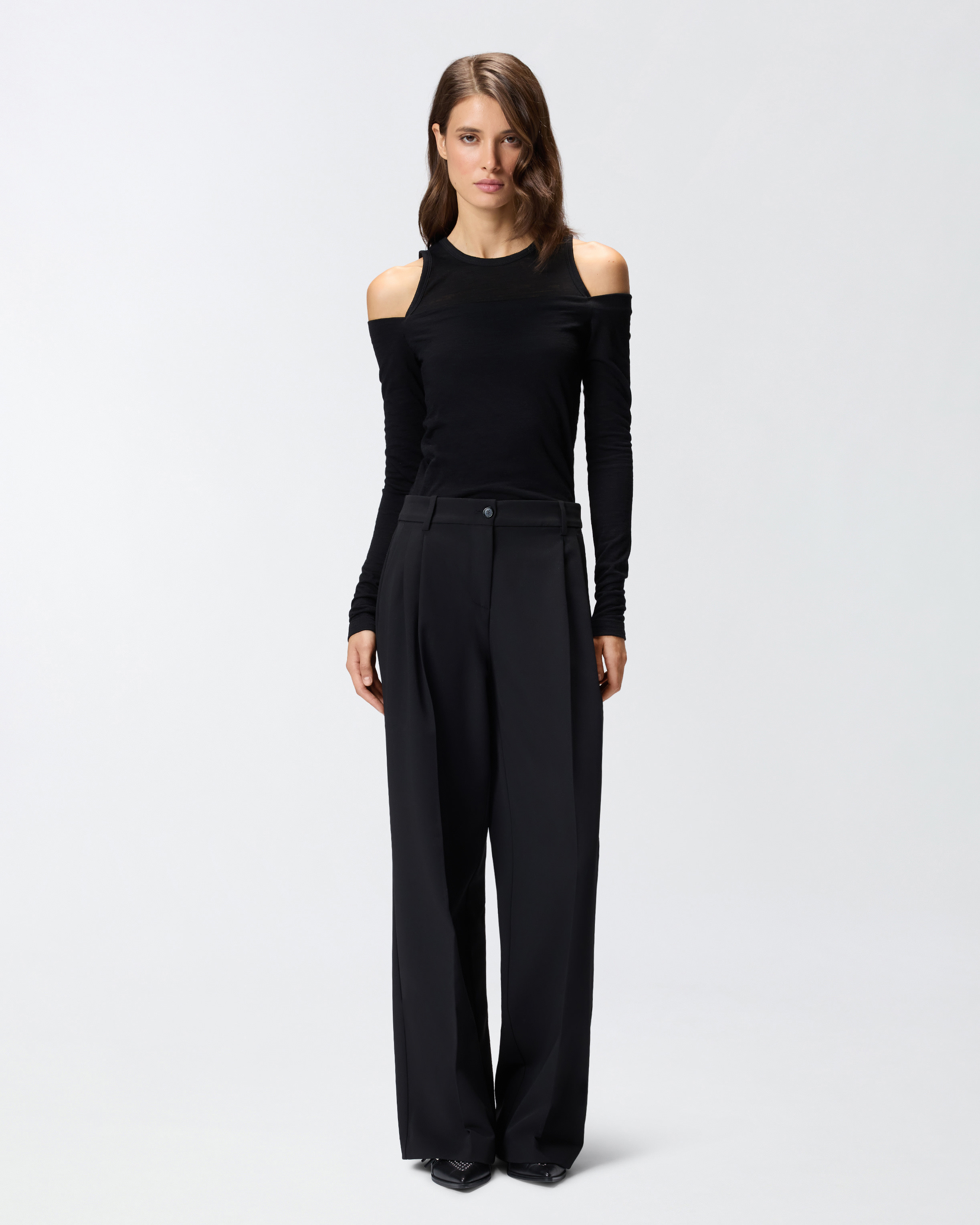 OFF-THE-SHOULDER WOOL BLEND JERSEY TOP - 3