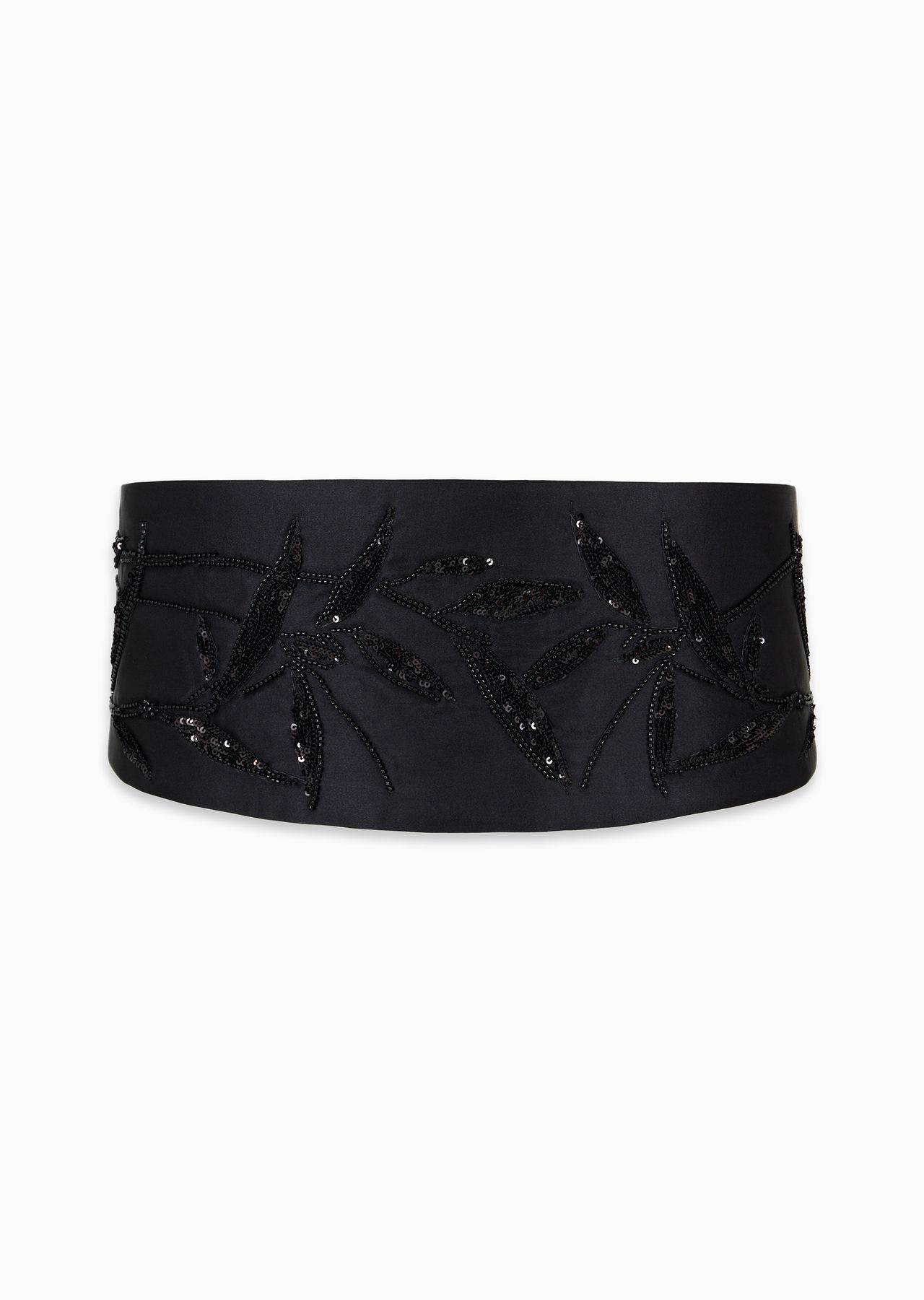 Pure silk cummerbund with sequin embroidery - 1