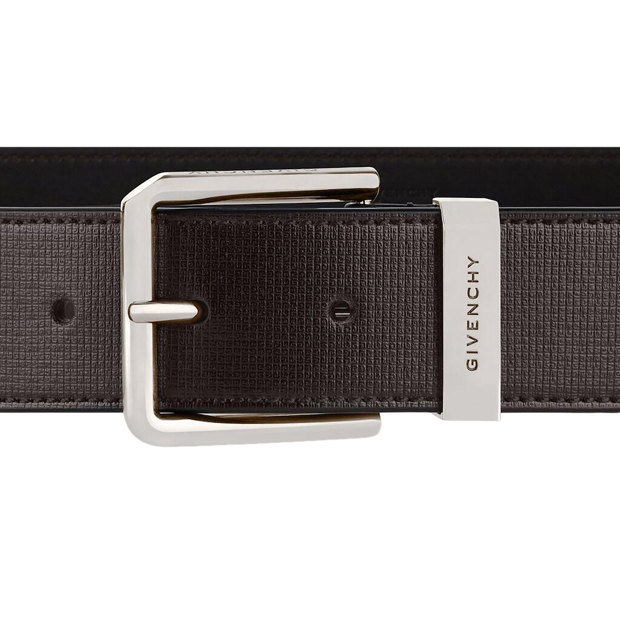 Givenchy Logo Engraved Buckle Belt 'Dark Brown' - 3