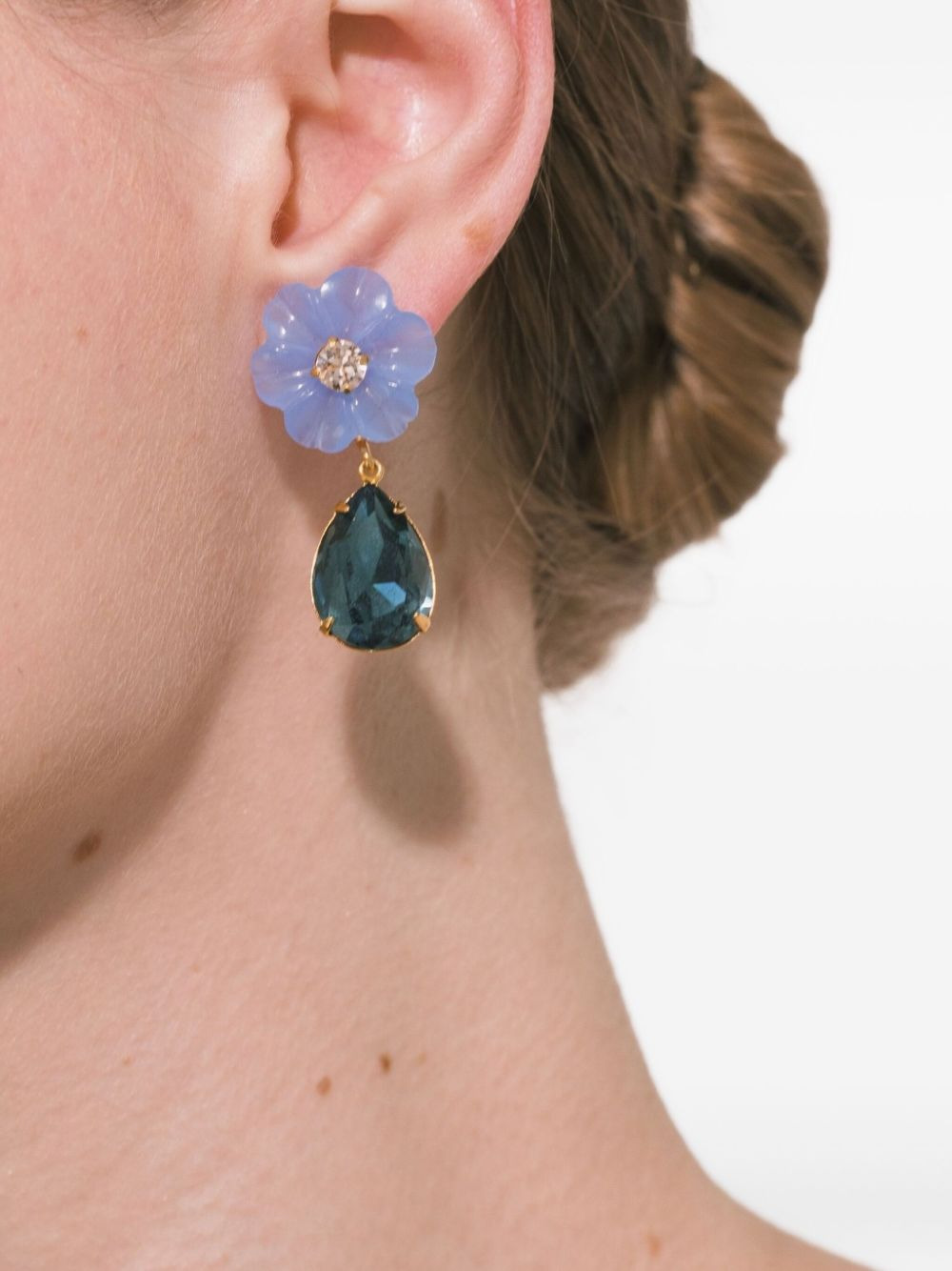Juna flower-drop earrings - 2