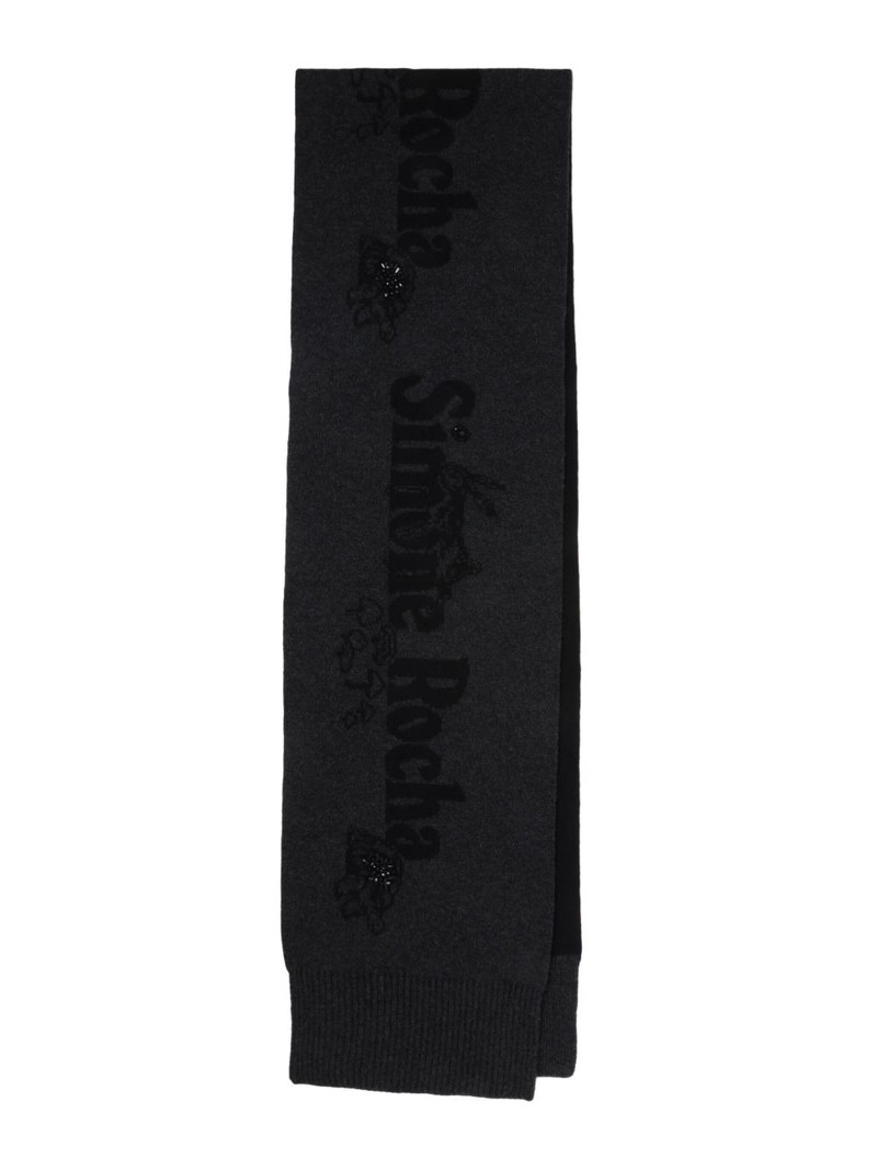 Simone Rocha logo-embellishment scarf outlook