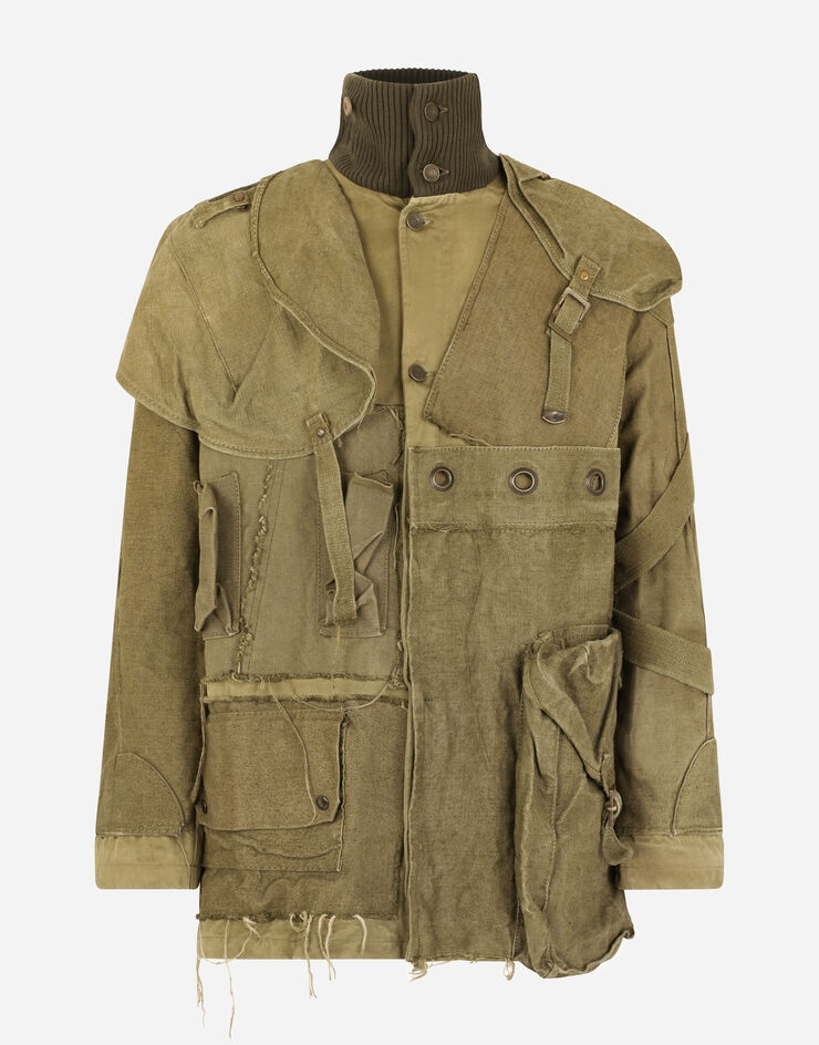 Cotton jacket with vintage appliqués - 1