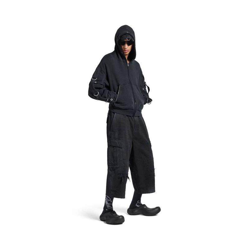 BALENCIAGA Men's Cropped Cargo Pants in Black outlook