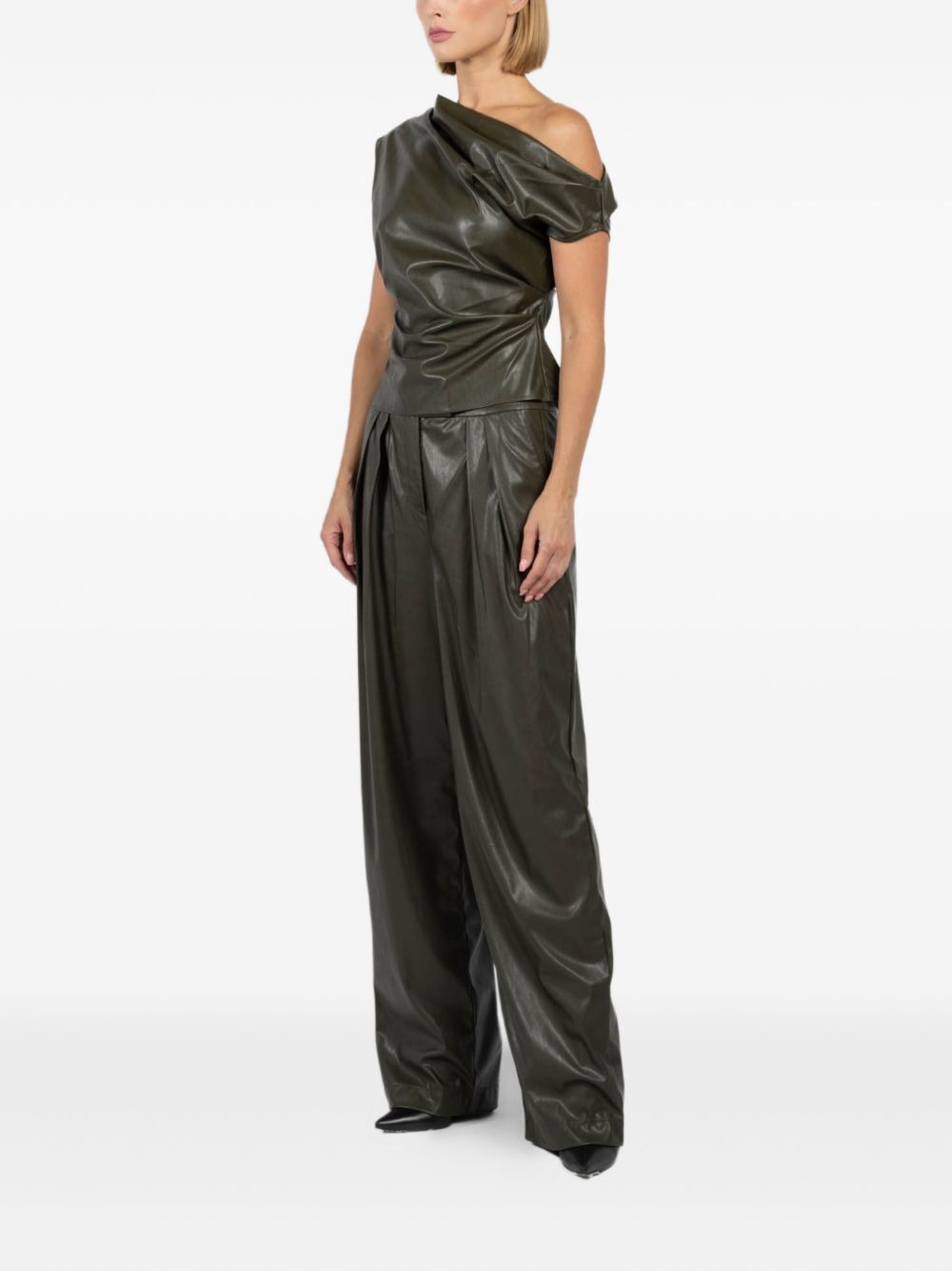 draped one-shoulder top - 2