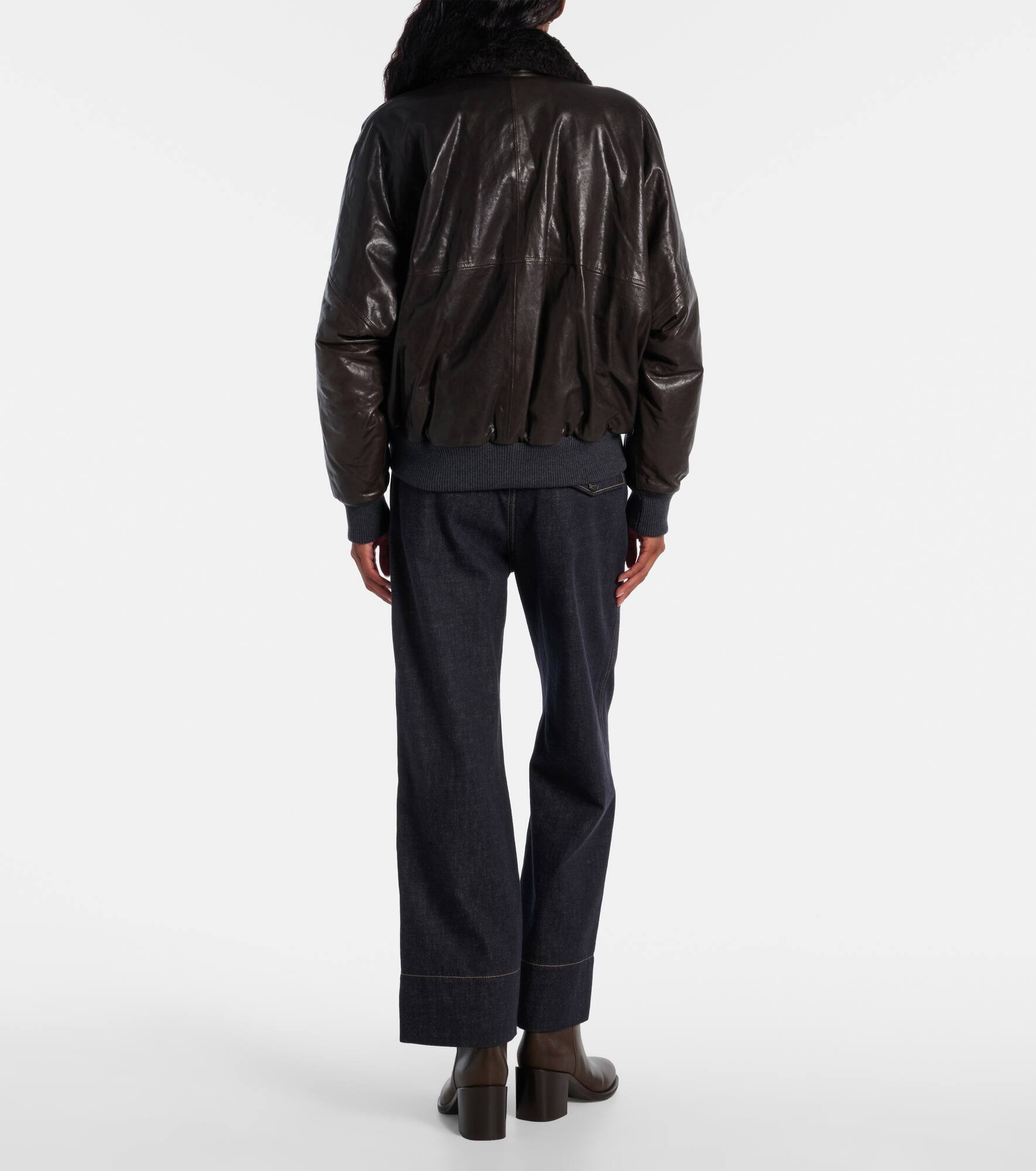 Leather blouson - 3
