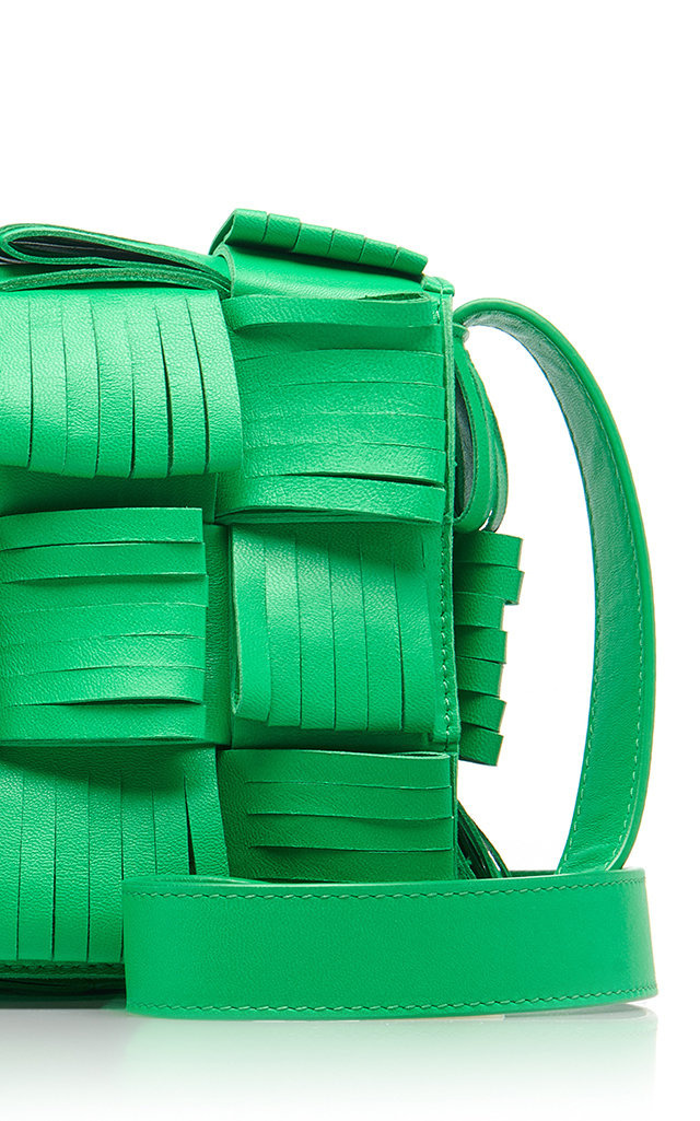 The Cassette Fringed Leather Bag green - 11