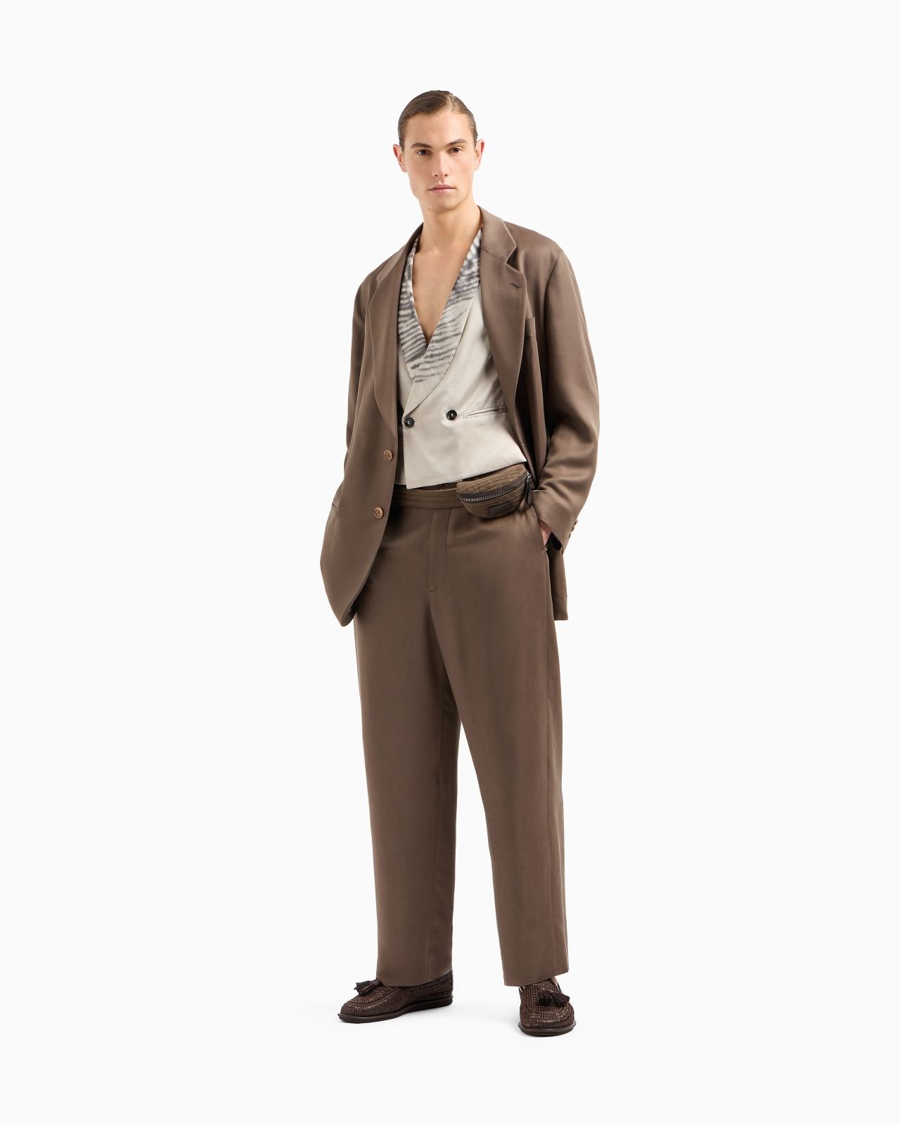PRINTED CUPRO DOUBLE-BREASTED WAISTCOAT - 2