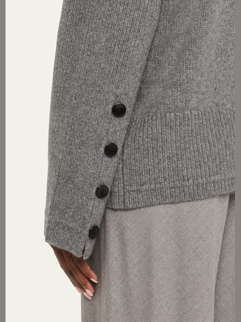 MARIA McMANUS Wool and Cashmere Button Mock-Neck Sweater outlook