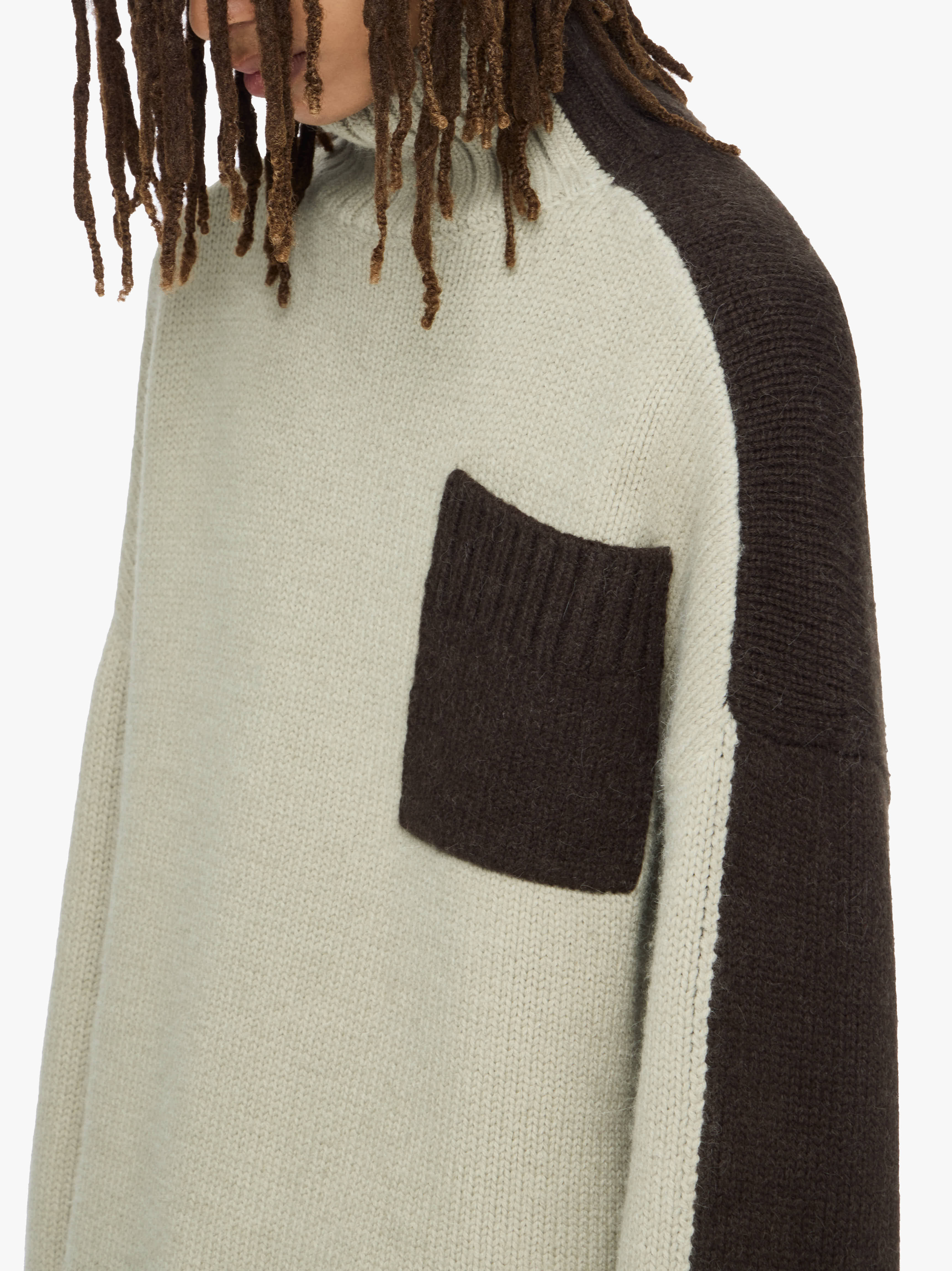 TWO TONE PATCH POCKET JUMPER - 4