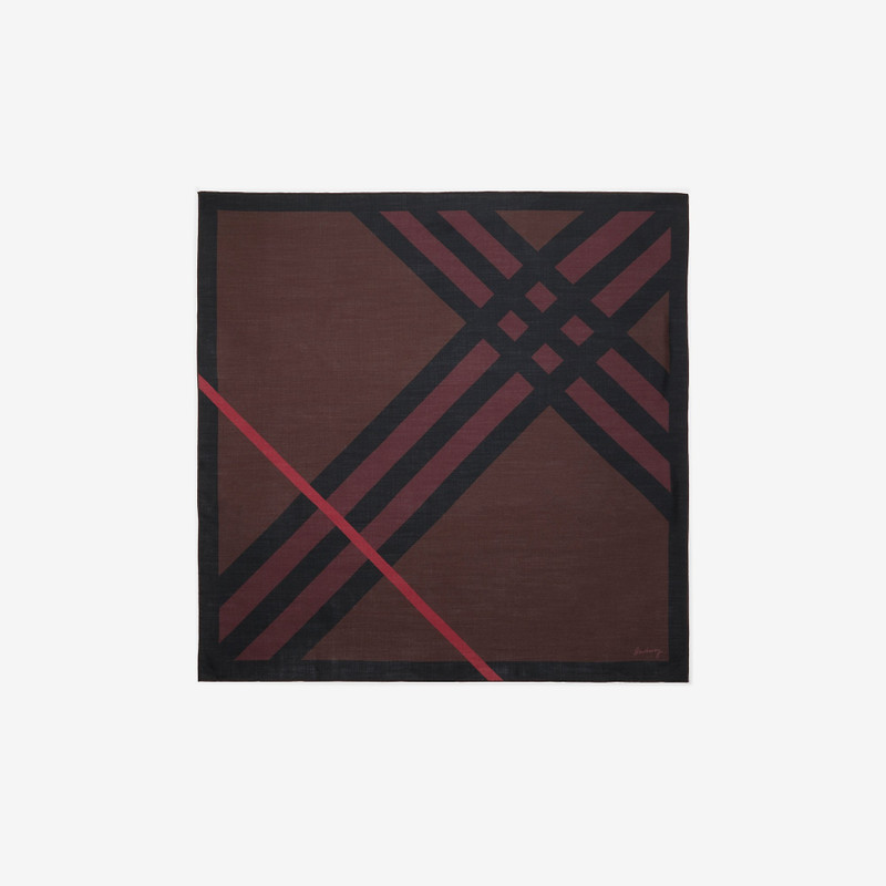 Check Cashmere Silk Scarf 1