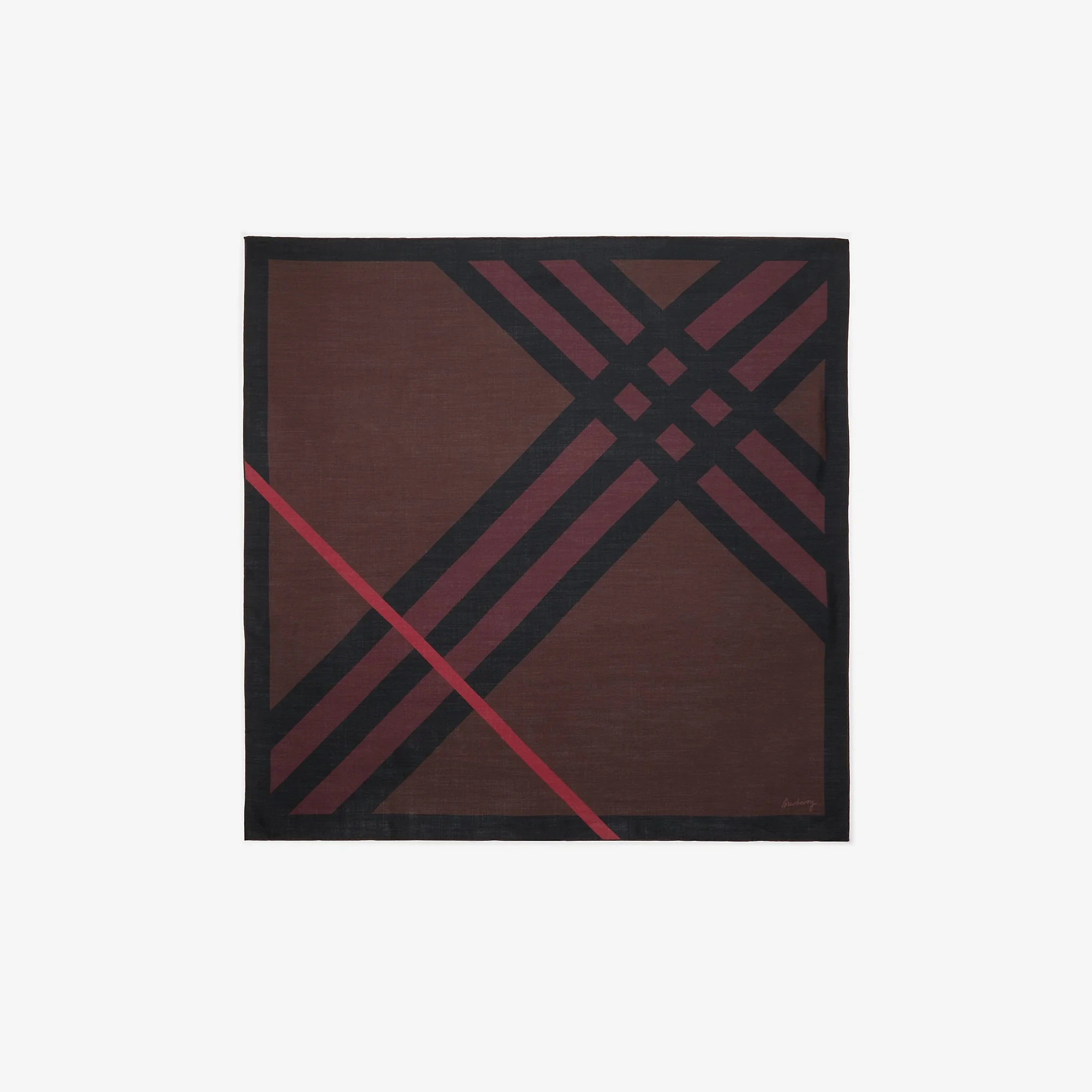 Check Cashmere Silk Scarf - 1