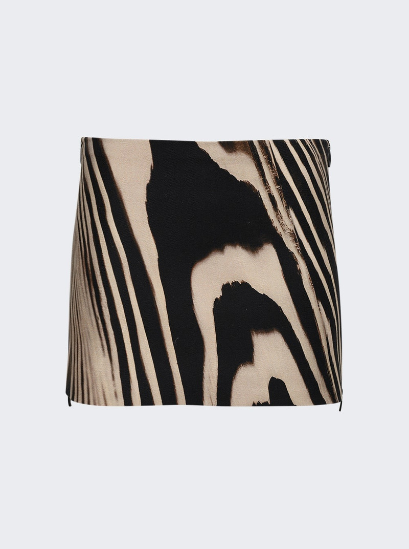 zebra-print side-zip 미니 스커트 - 1
