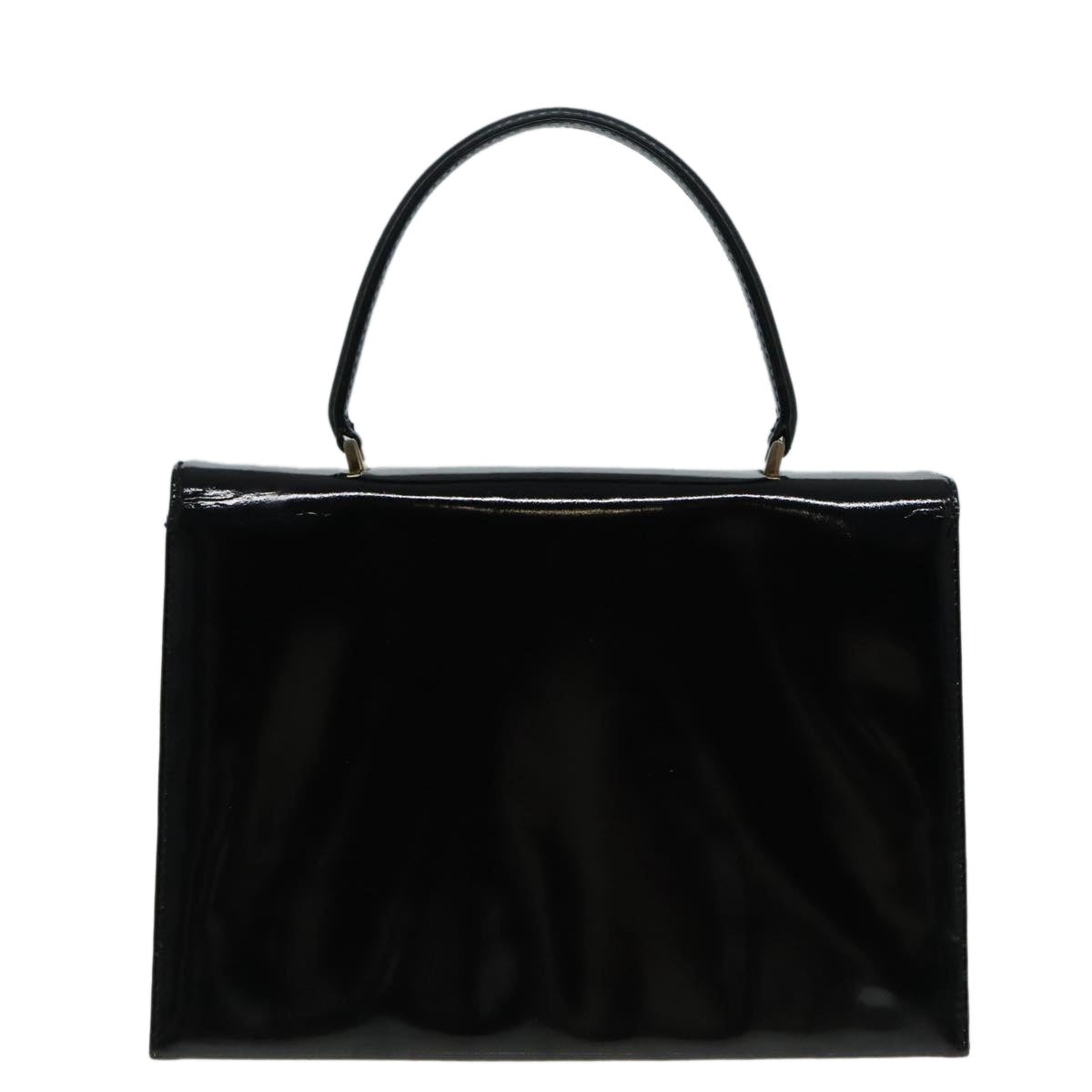 GUCCI Hand Bag Enamel Black Gold - 2