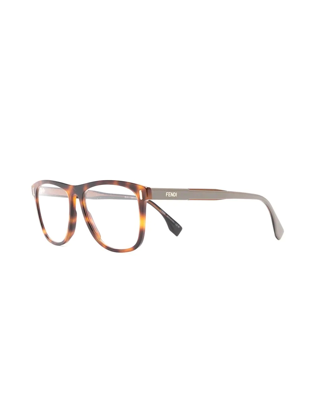 tortoiseshell-effect square-frame glasses - 2