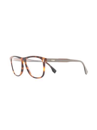 FENDI tortoiseshell-effect square-frame glasses outlook