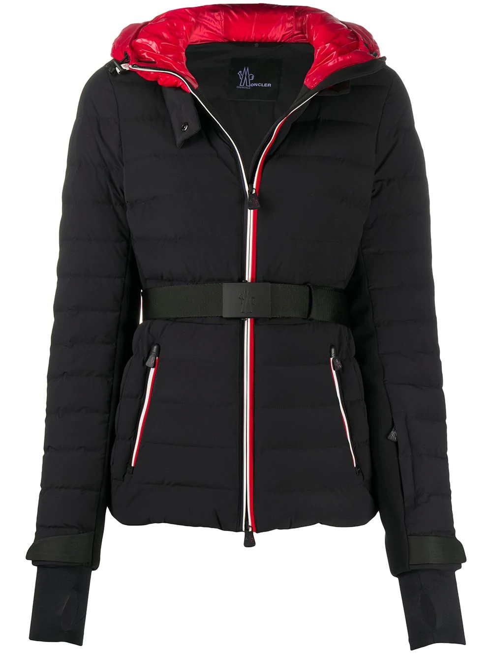 belted padded down jacket - 1