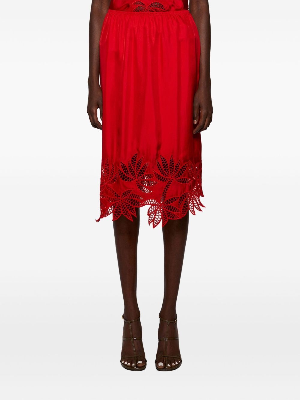 Coverley lace-embroidered midi skirt - 2