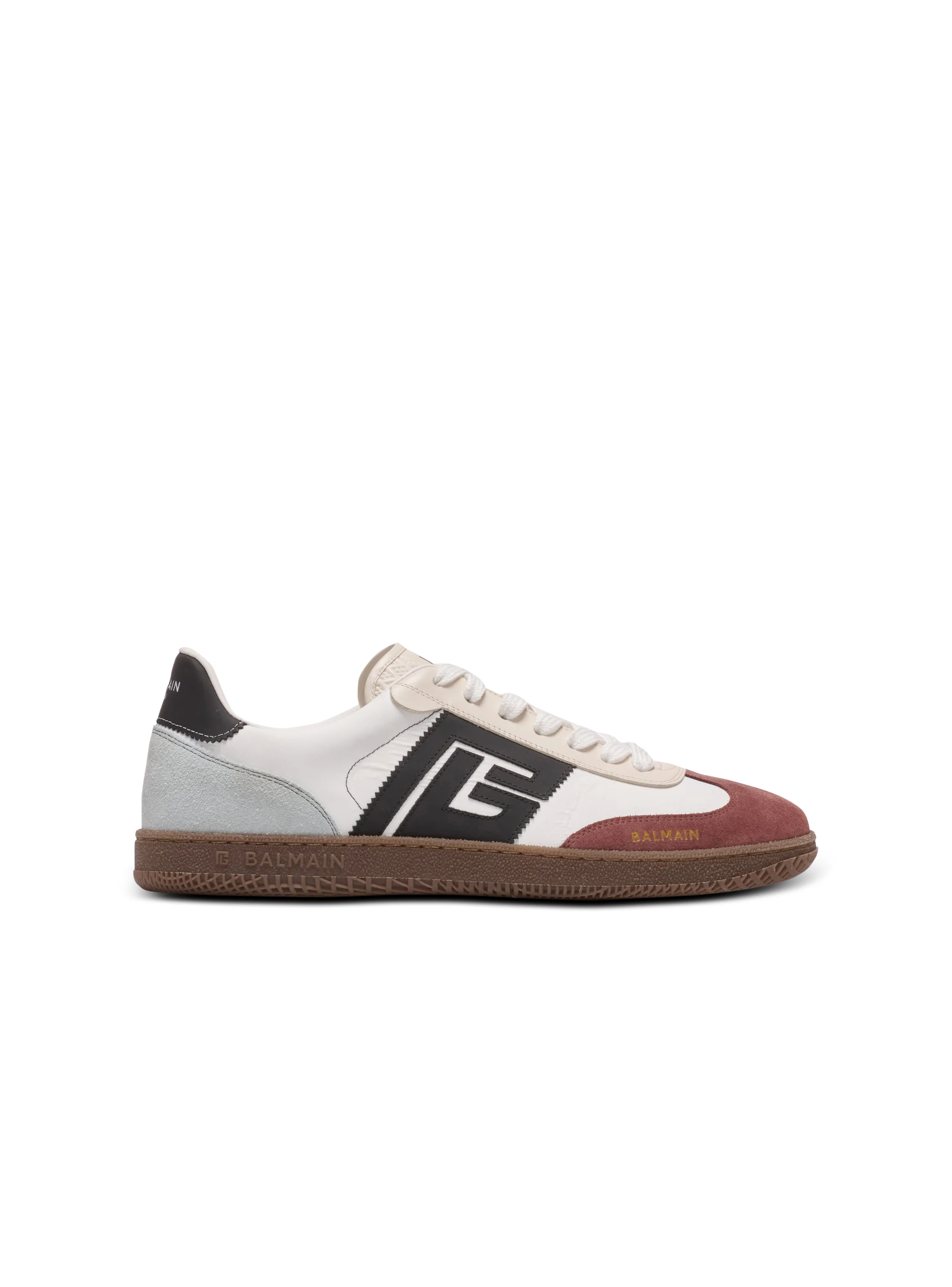 Balmain Swan suede and nylon trainers - 1