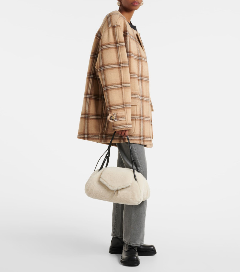 Amina Muaddi Gemini Small shearling shoulder bag outlook