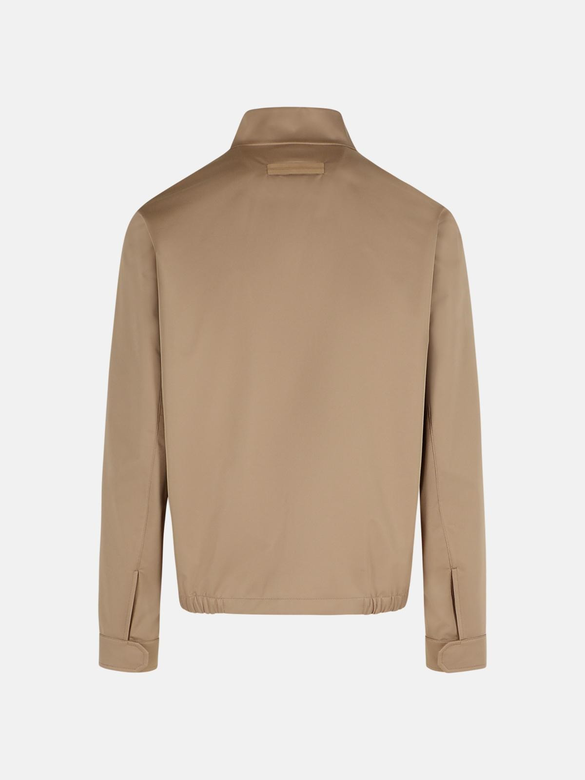 BEIGE POLYESTER BOMBER JACKET - 3
