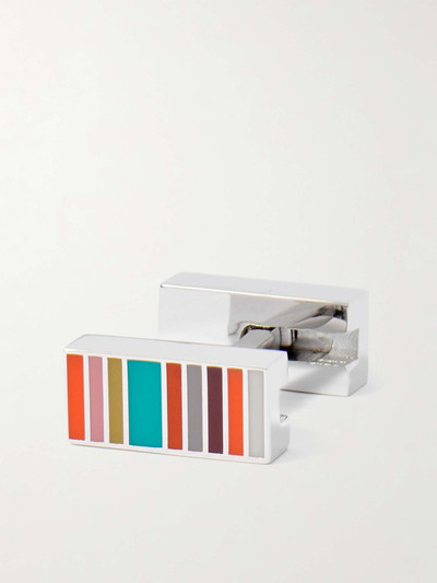 Paul Smith Signature Stripe Silver-Tone and Enamel Cufflinks outlook
