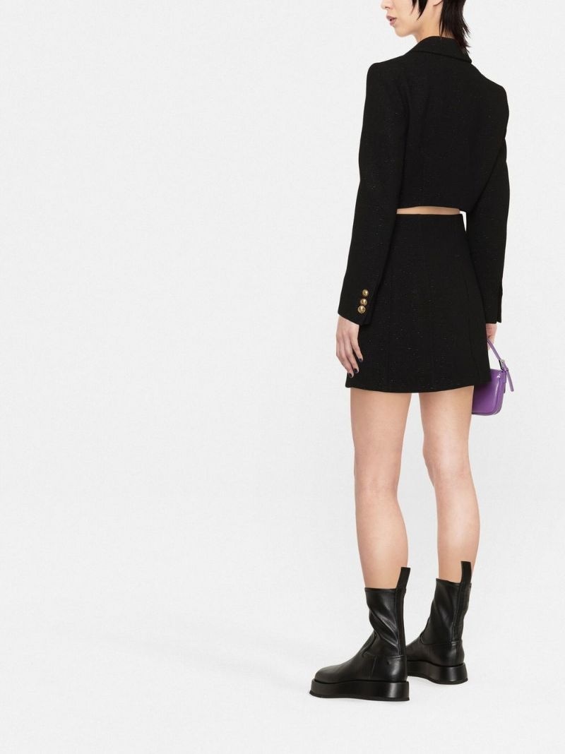 bouclé A-line miniskirt - 4