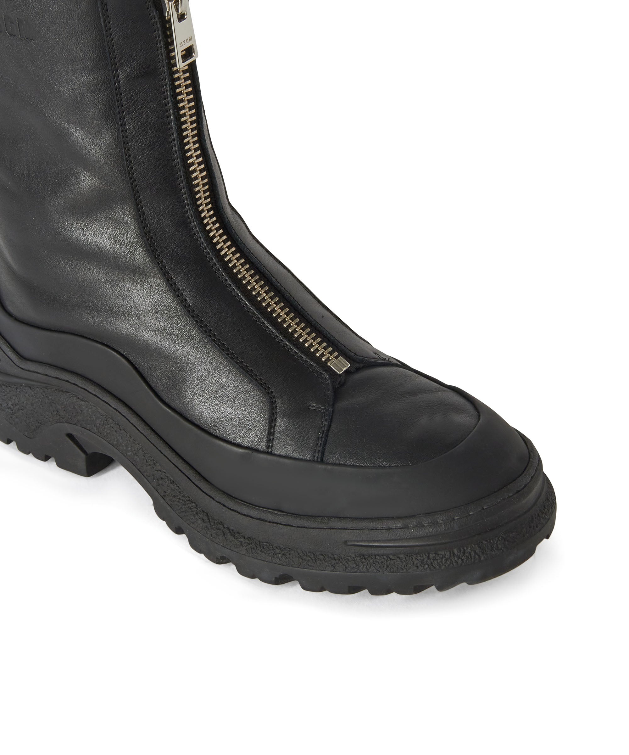 MSGN Track Sole Boots in Leather - 4