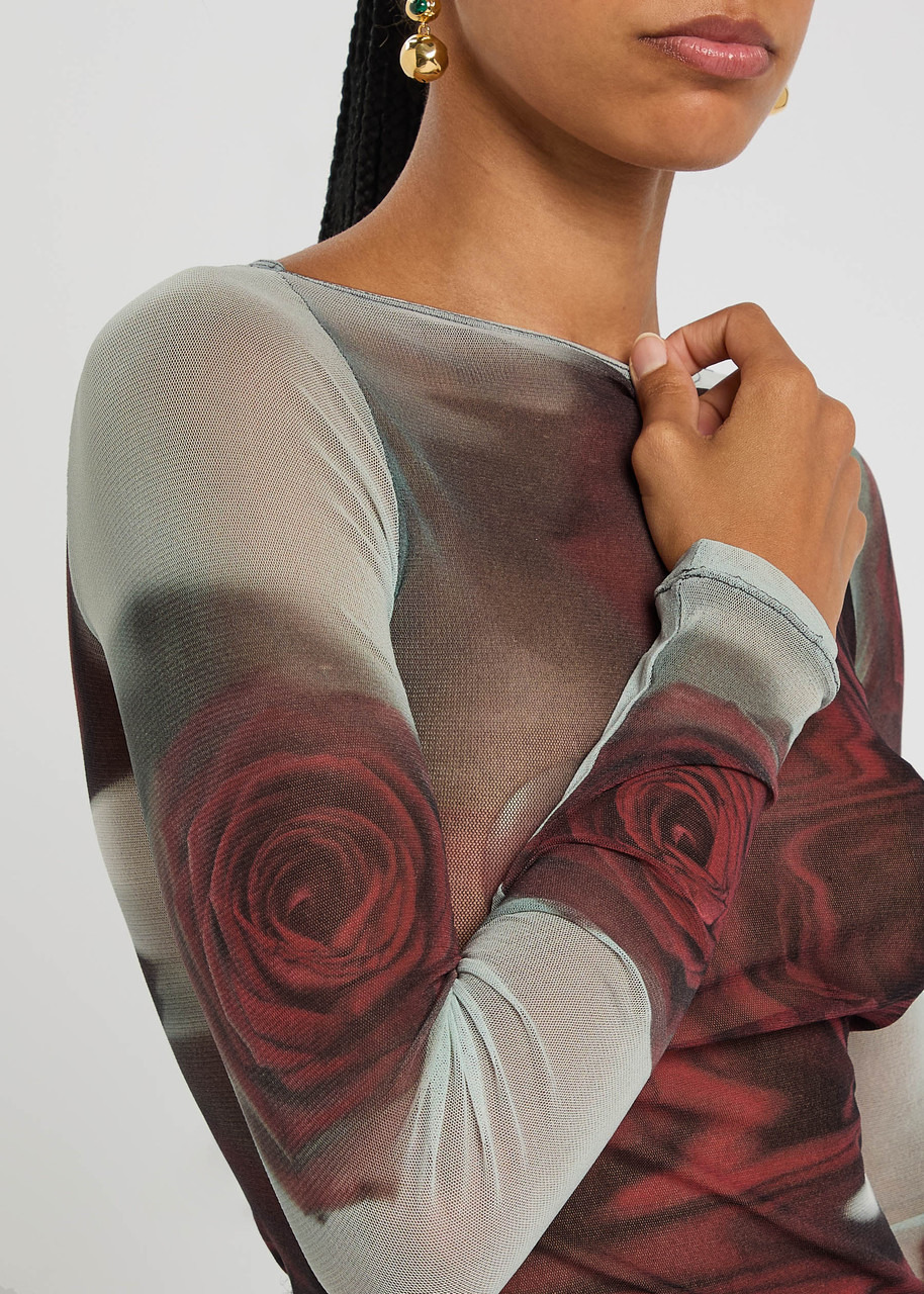 Jean Paul Gaultier Floral-print Mesh top - 5