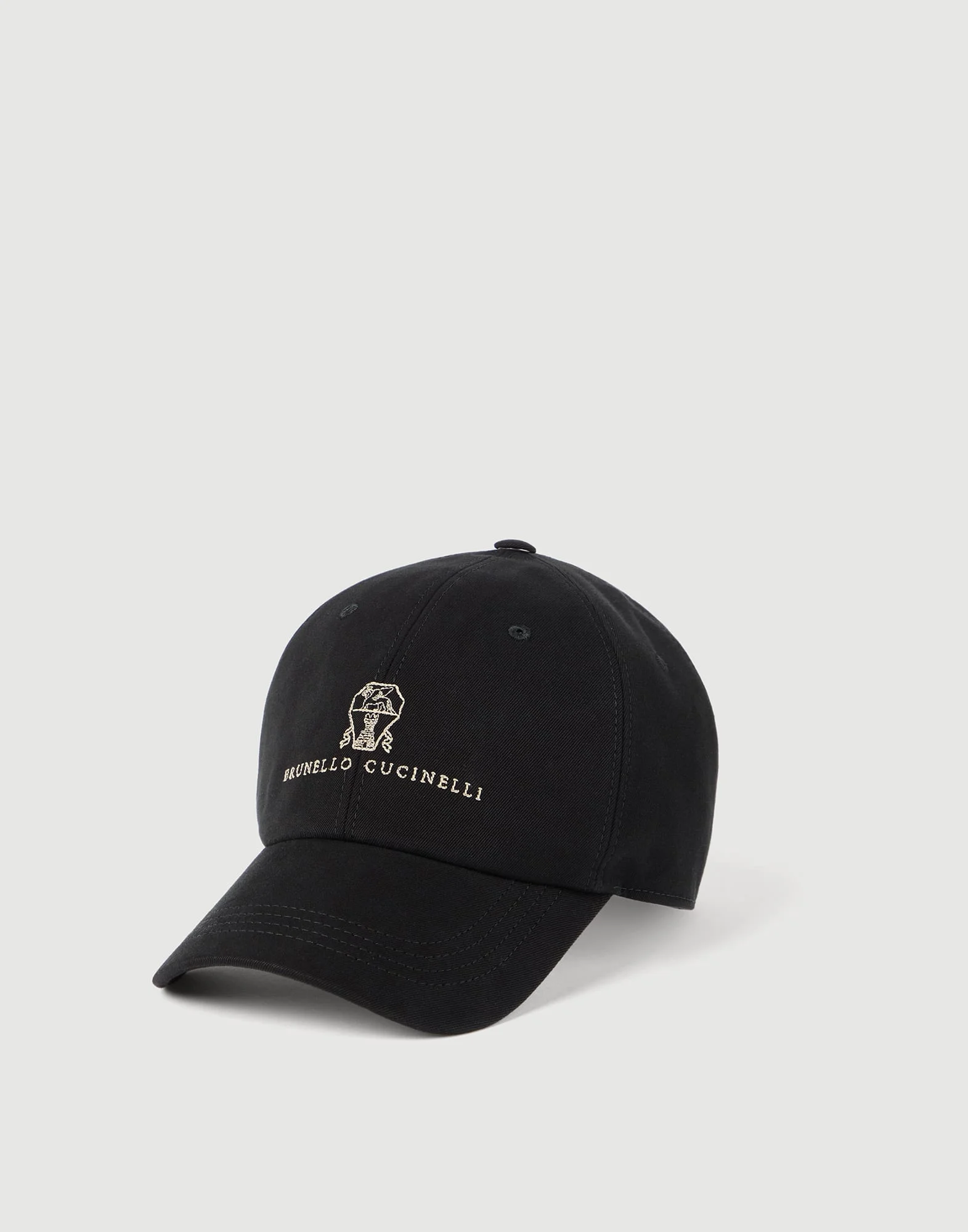 Garment-dyed twisted cotton gabardine baseball cap with embroidered logo - 1