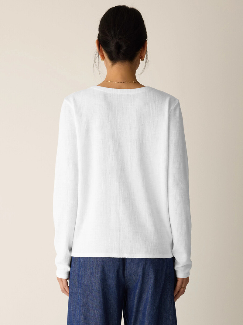 Cross Hatch Stretch Jersey Button-Front Top 4