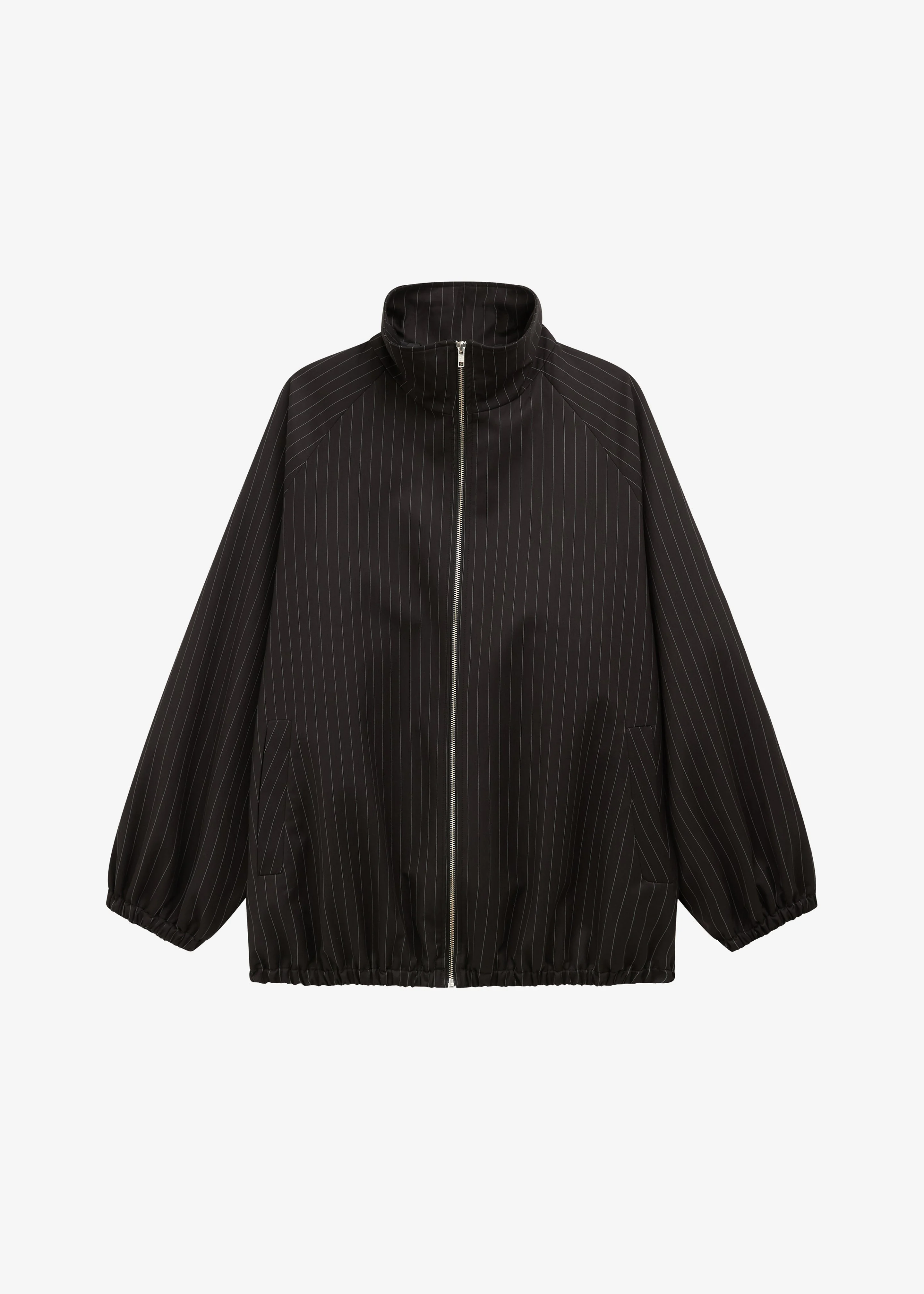 Baxter Track Jacket - Black/White Pinstripe - 1