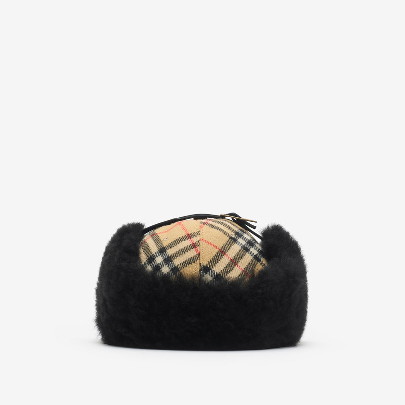 Check Wool Trapper Cap 3