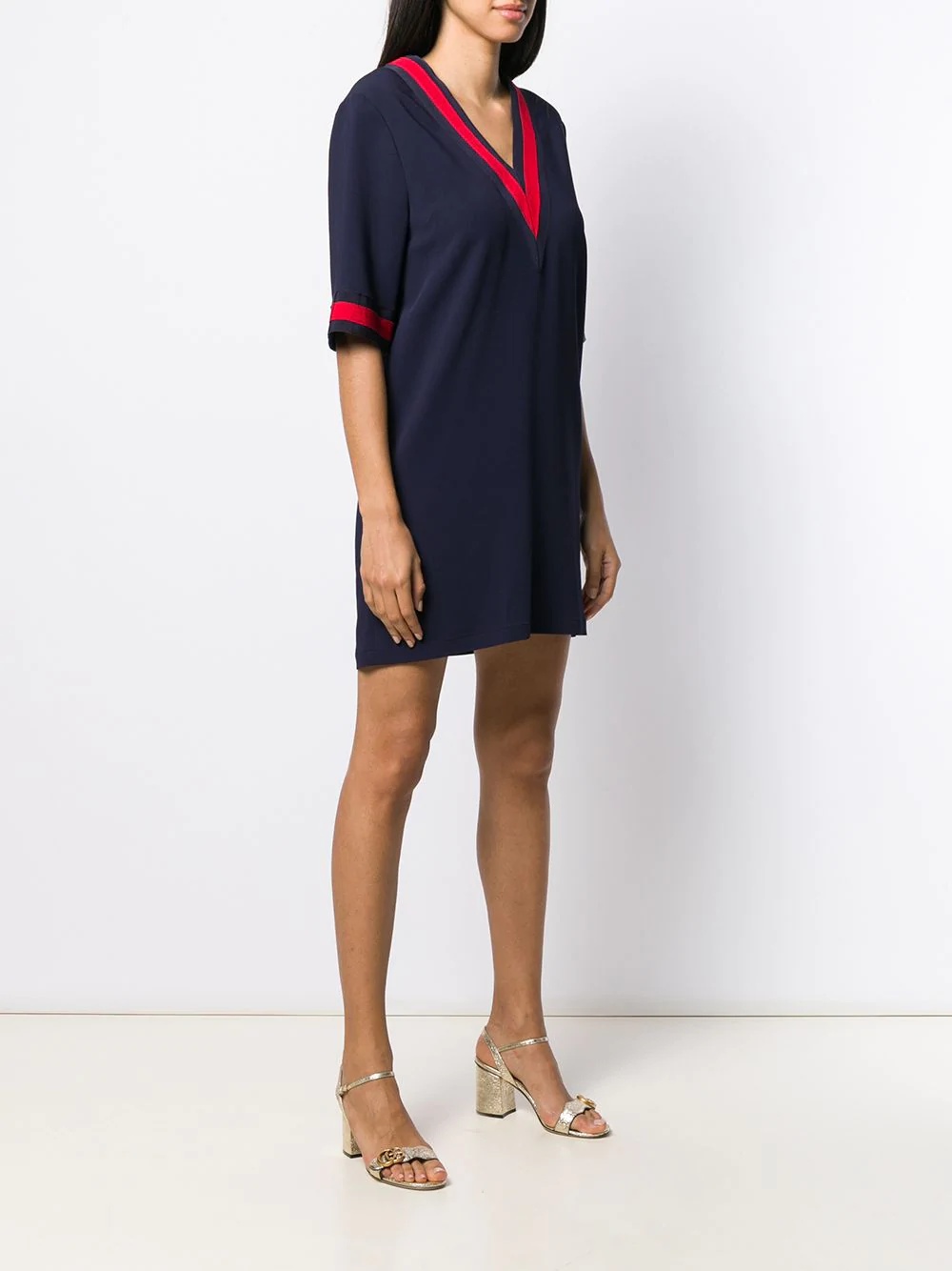 Oversize viscose shirt with Web - 3