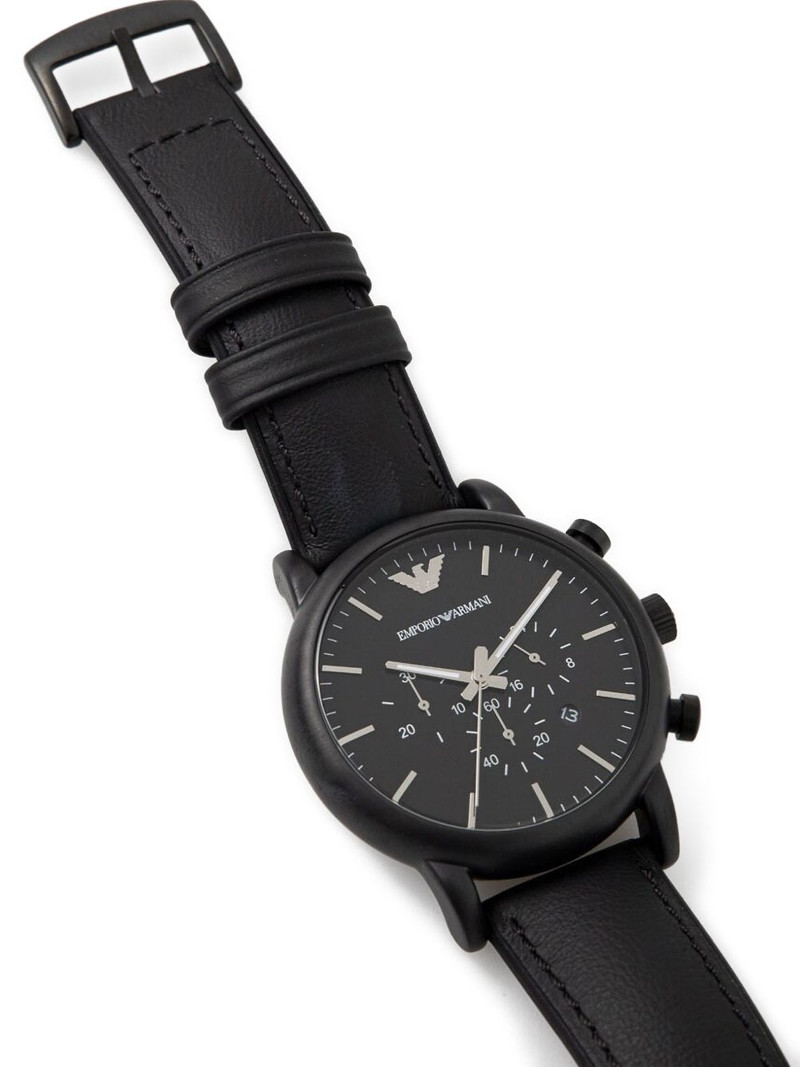 EMPORIO ARMANI chronograph leather 46mm outlook