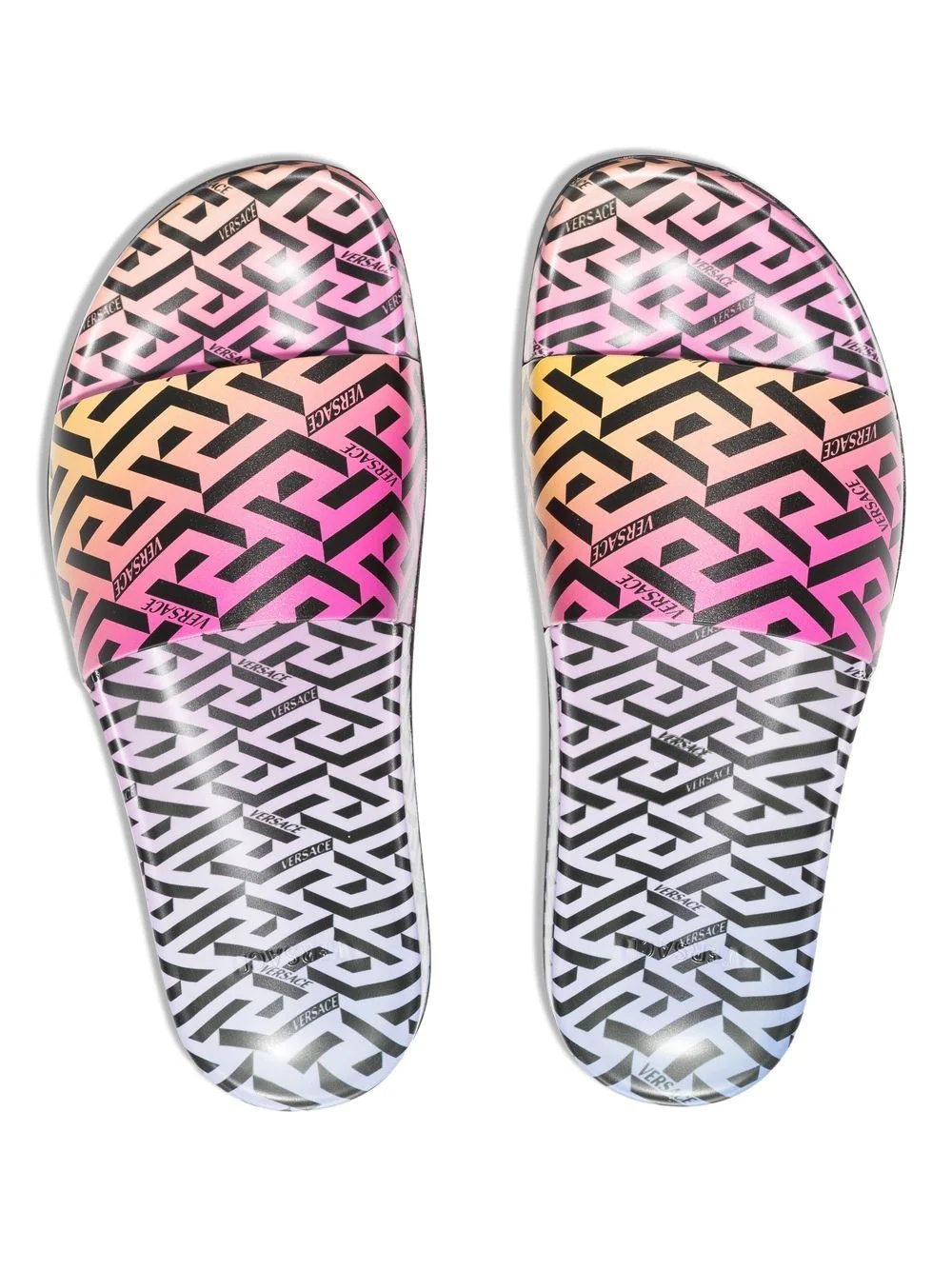 La Greca patterned open-toe slides - 4