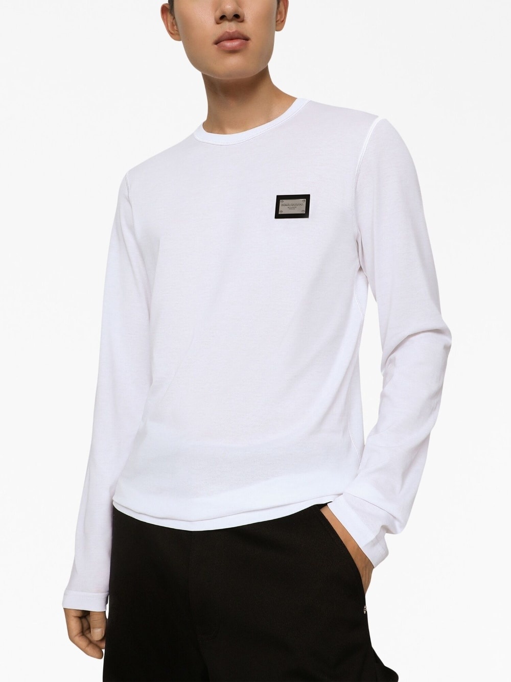 logo-plaque long-sleeve T-shirt - 4
