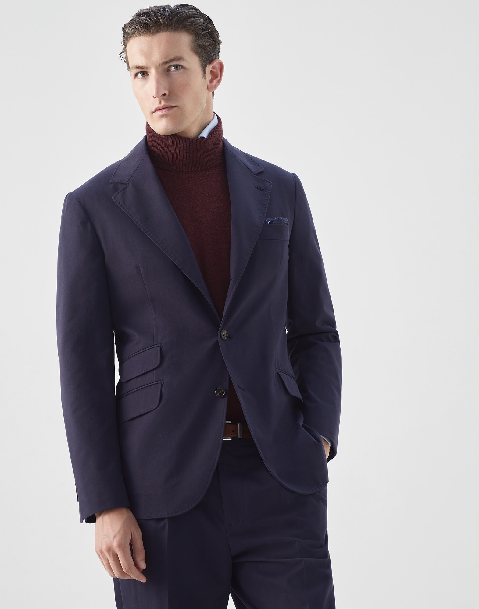 Comfort cotton and cashmere gabardine deconstructed Cavallo blazer - 1