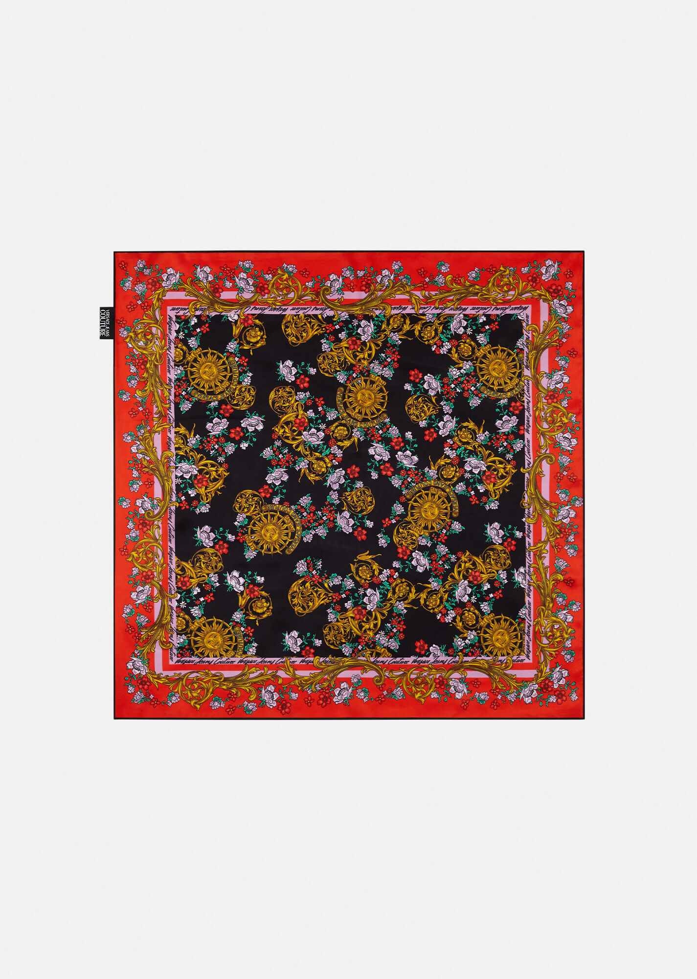 Sun Flower Garland Silk Scarf - 1
