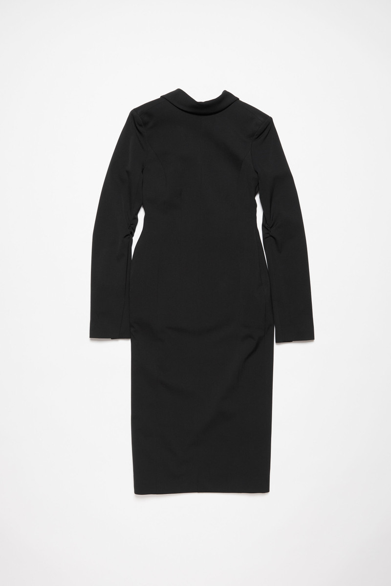 Tailored long sleeve dress - Black - 1