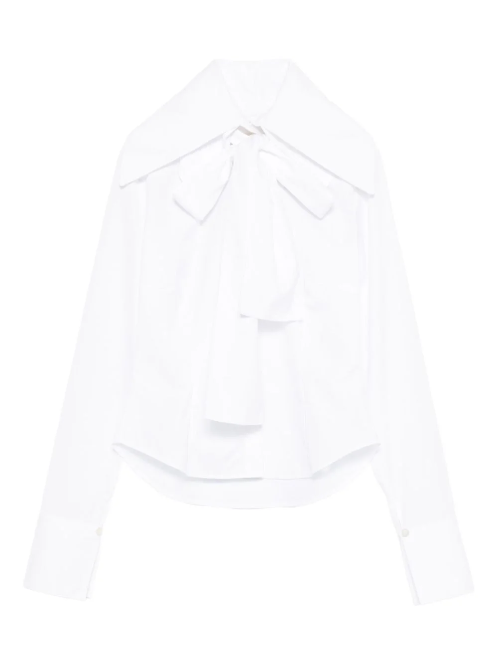 triple-collar bow-detail cotton shirt - 1