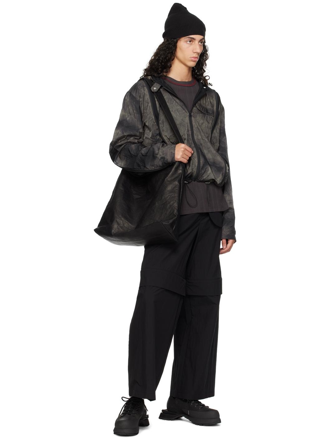 Black Wide Waistbag Convertible Trousers - 4