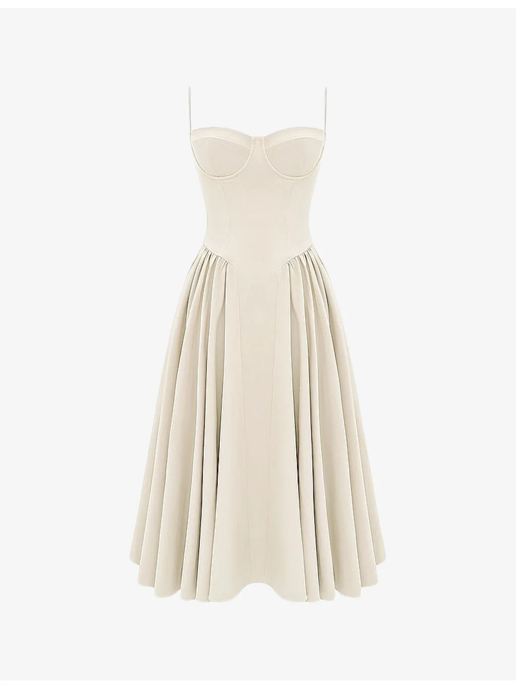 Samaria corset-top A-line stretch-cotton midi dress - 1