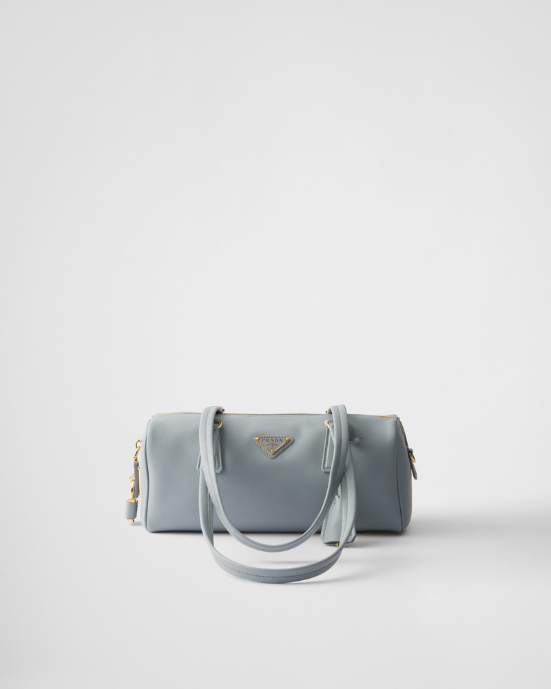 Medium leather top-handle bag with padlock - 1