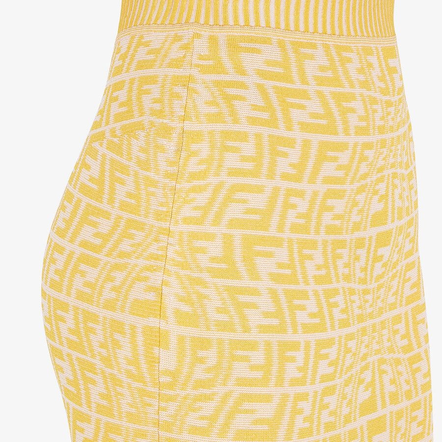Yellow viscose skirt - 3