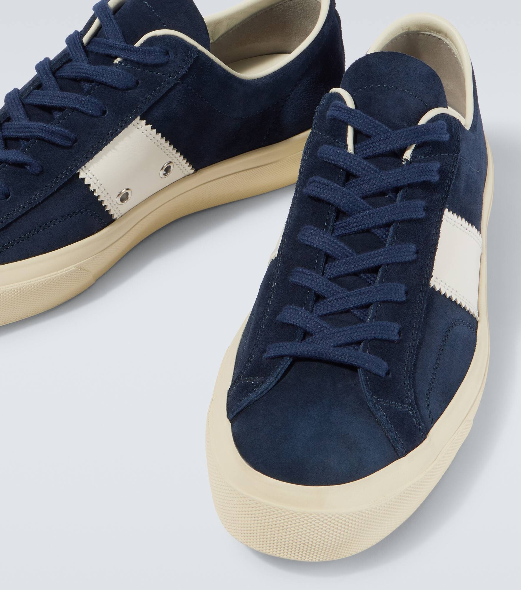 Cambridge leather-trimmed suede sneakers - 3