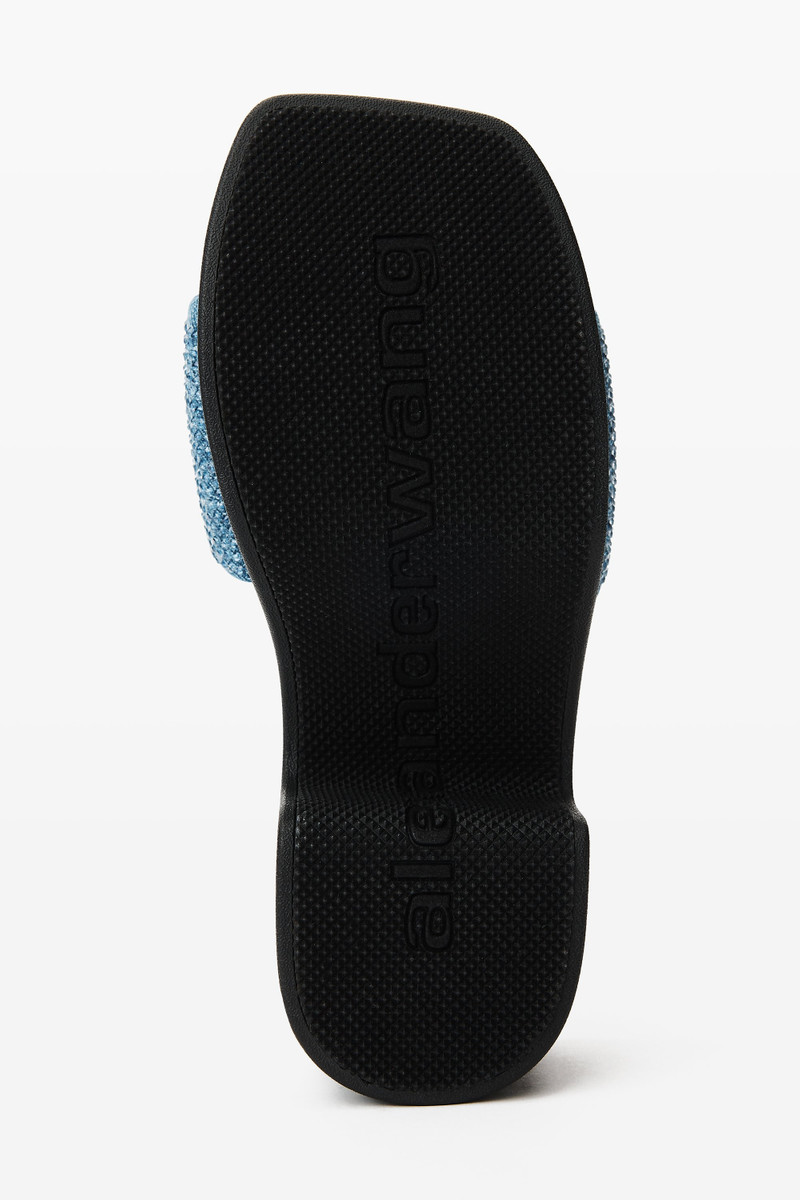 Alexander Wang CRYSTAL DENIM PLATFORM AW POOL SLIDE outlook
