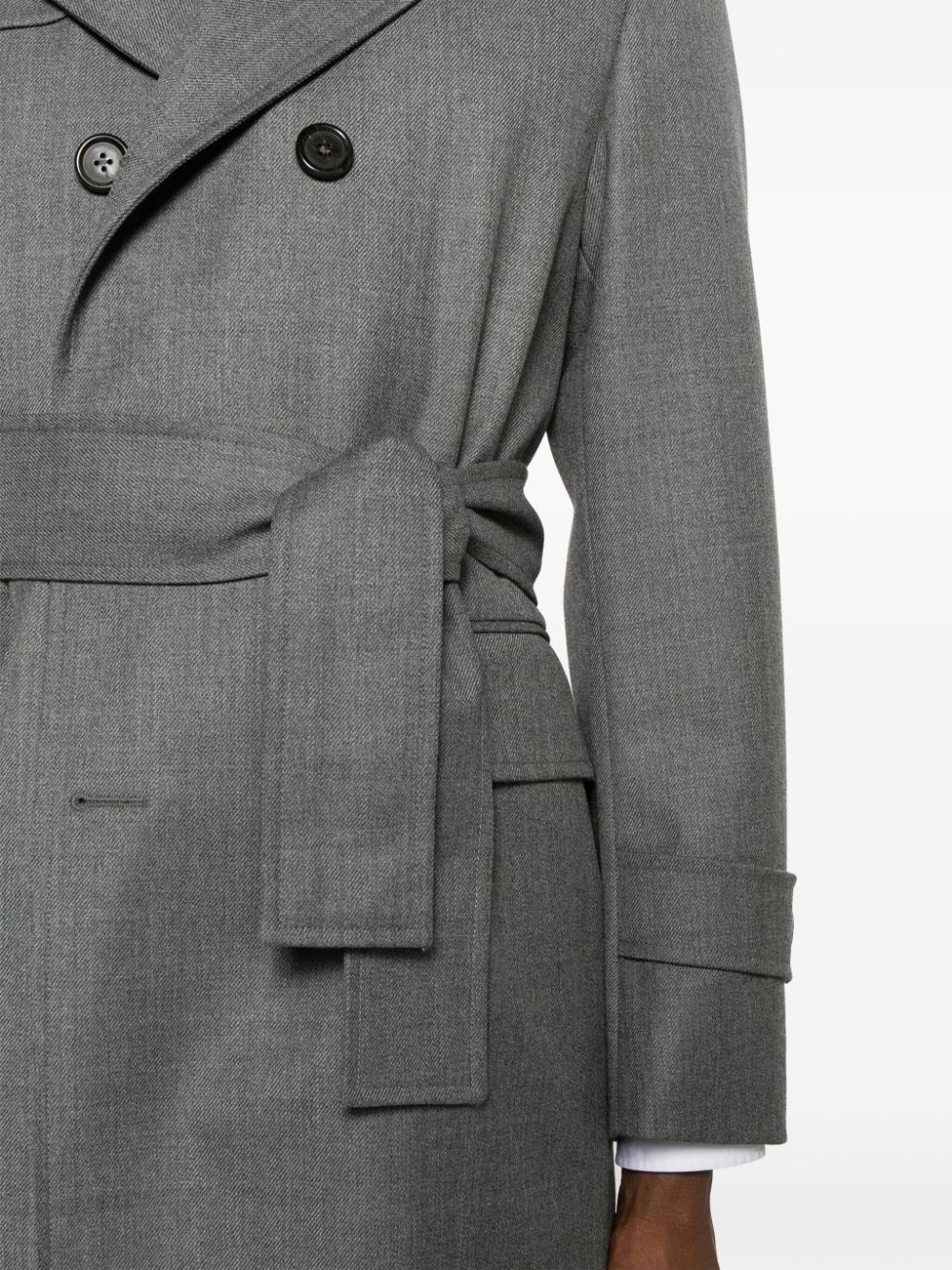 wool double-breasted trench coat - 5